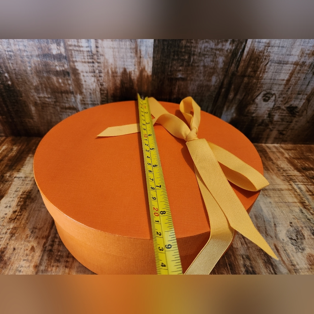 Vintage Hermes Round Empty Gift Box With Cushion Padd… Gem